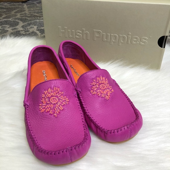 magenta loafers